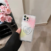 "Stilvolle Smudge Line Love TPU Rückenschale für iPhone 14, 13 und 12 Modelle mit optionalem Halter"