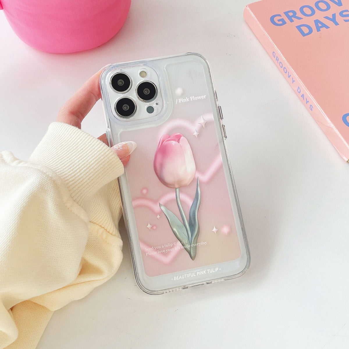 "Schutz Handyhülle in Halo-Rose für iPhone Modelle - Stoßfest und Stilvoll"