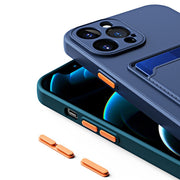 "Rutschfeste Silikon Handyhülle mit Kartenfach - Schutzhülle im Unifarben-Design, Kompatibel mit Samsung Modellen"
