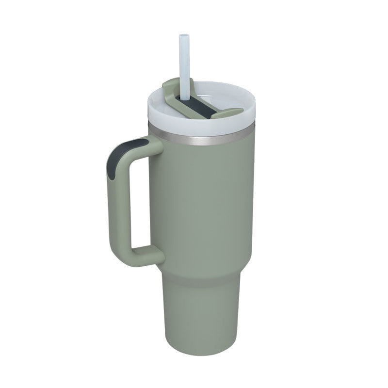 "40oz Edelstahl-Isolierbecher mit Strohhalm und Tragegriff, BPA-frei, Leckfest, Ideal für Auto und Reisen, Große Kapazität"