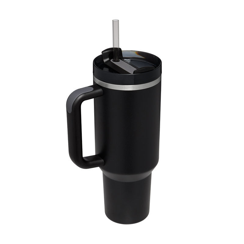 "40oz Edelstahl-Isolierbecher mit Strohhalm und Tragegriff, BPA-frei, Leckfest, Ideal für Auto und Reisen, Große Kapazität"