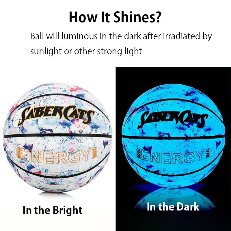 "Langlebiger Leuchtender Basketball im Regenbogen-Blumenmuster, Modisch Minimalistisch, Größe 7"