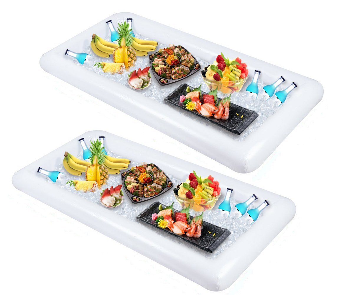 "Wiederverwendbarer Sommer Aufblasbarer Wasserbar-Tisch: PVC-Luftkissen für Essen und Getränke, Perfekt für Poolpartys und Grillabende"