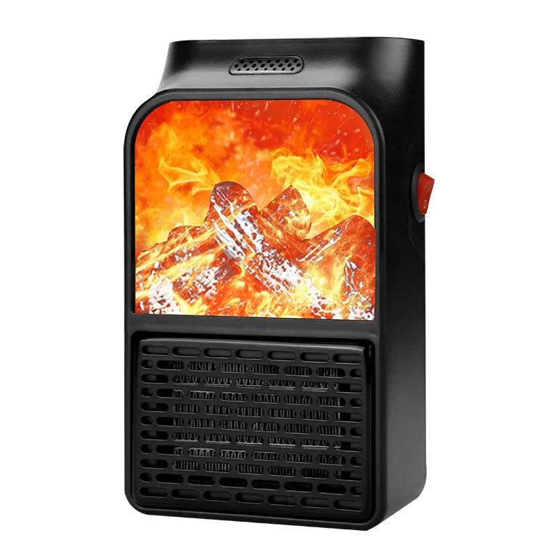 "Tragbarer Keramik-Heizlüfter mit Fernbedienung, Leiser Betrieb, 1000W Leistung, Flammenwärme, Ideal für Räume 21-30㎡"