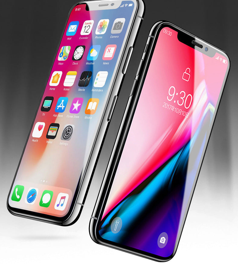 "Premium gehärtetes Glas Handy Schutzfilm - Kratzfest, Anti-Reflex, Anti-Fingerabdruck - Kompatibel mit iPhone Modellen - 10D Schwarz & Weiß"