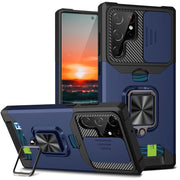 "Ultra Robuste Schiebefenster Handyhülle mit Plug-in Karte, Sturzsicher, Kompatibel mit iPhone Modellen - TPU+PC+Metall"
