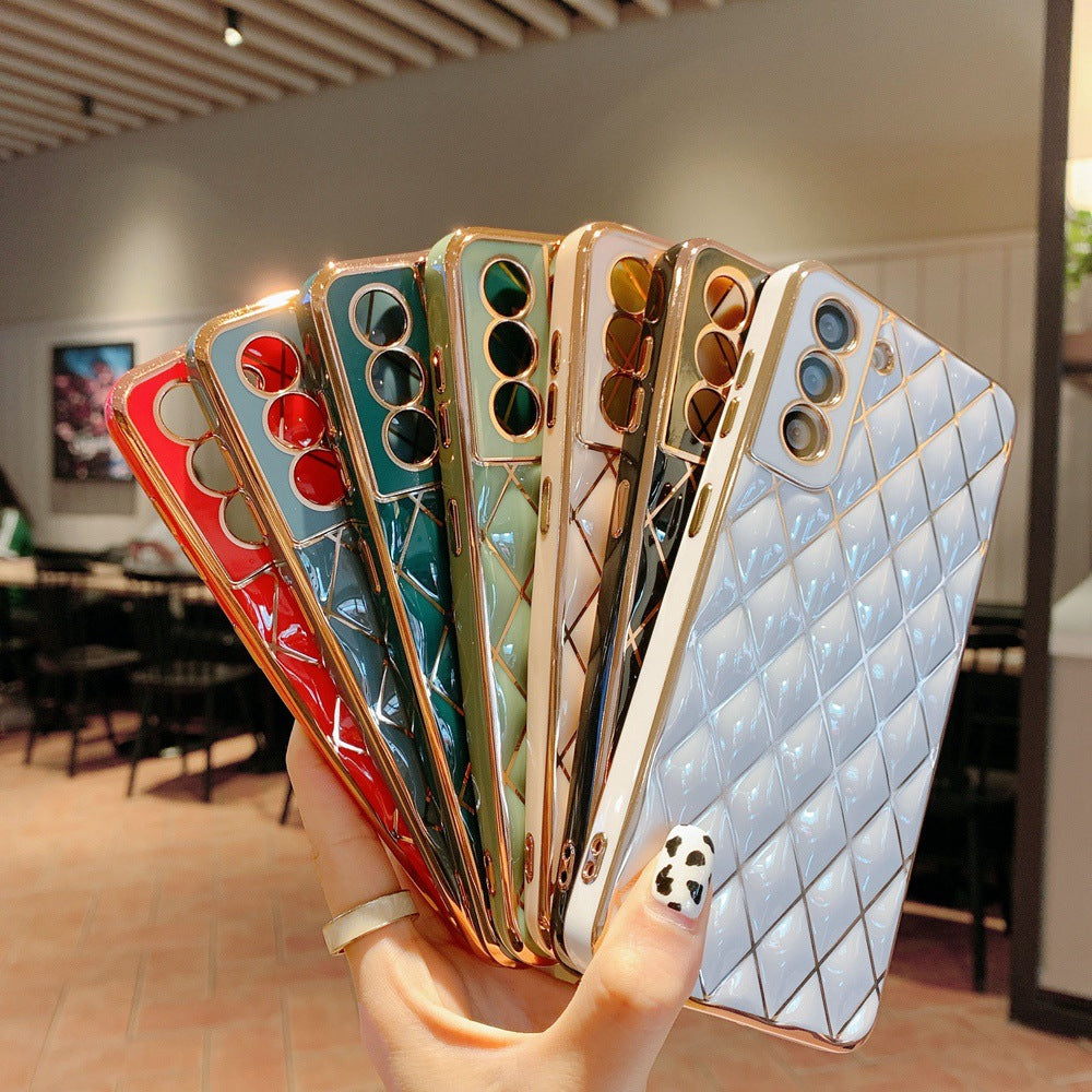 "S22 Elegante Elektroplattierte Diamant Handyhülle, Kompatibel mit Samsung Modellen, Rückdeckel aus TPU"