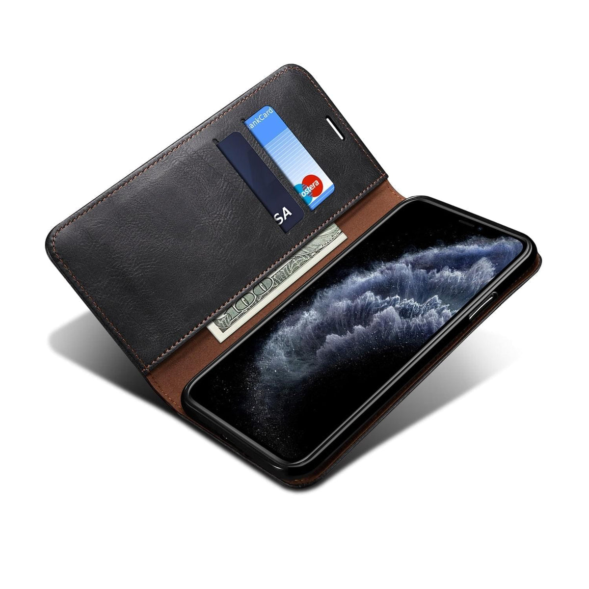 Elegante Leder-Handytasche mit Kartenfach für iPhone & Samsung