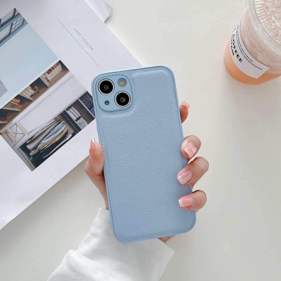 "Premium Leder Silikon Handyhülle, Stoßfest und Kompatibel mit iPhone Modellen"