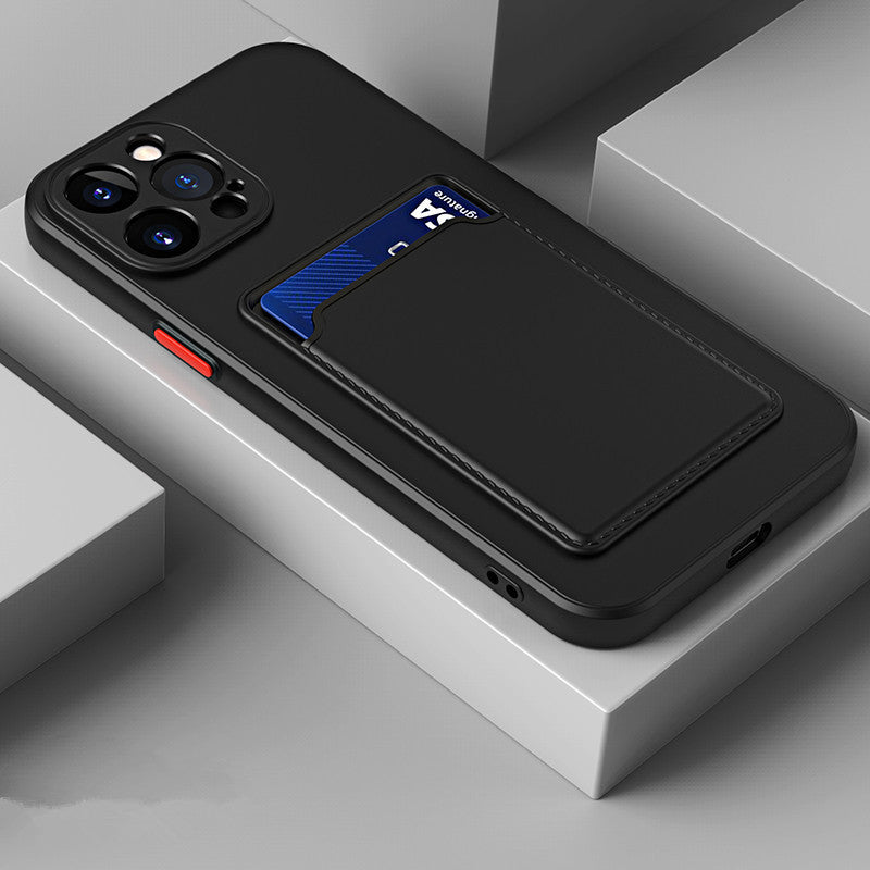 "Rutschfeste Silikon Handyhülle mit Kartenfach - Schutzhülle im Unifarben-Design, Kompatibel mit Samsung Modellen"