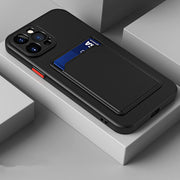 "Rutschfeste Silikon Handyhülle mit Kartenfach - Schutzhülle im Unifarben-Design, Kompatibel mit Samsung Modellen"